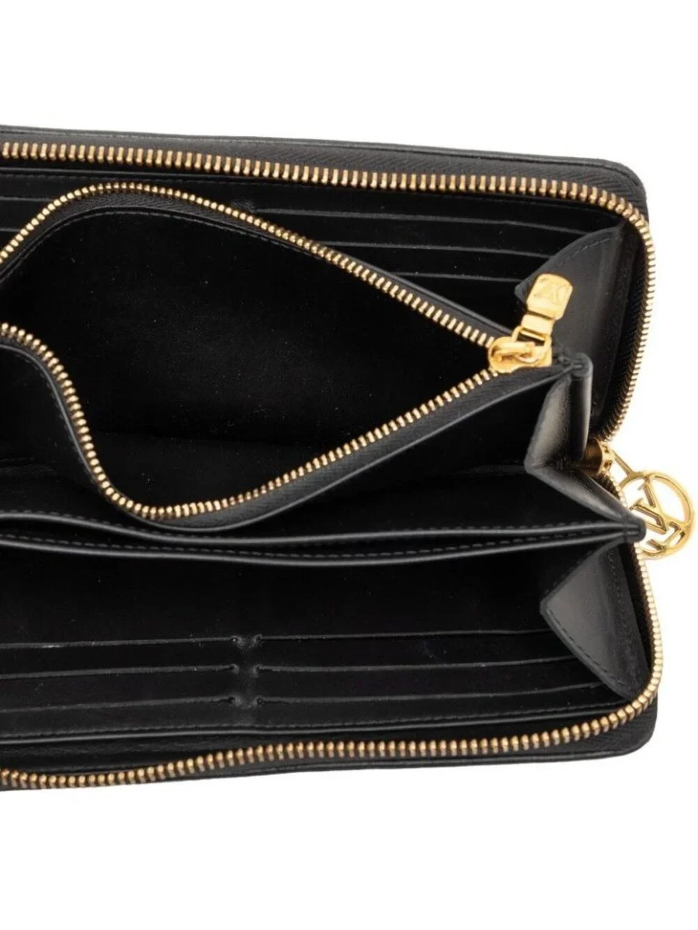 Louis Vuitton Monogram Embossed Zippy Wallet Coussin Zip Around Black Lambskin
